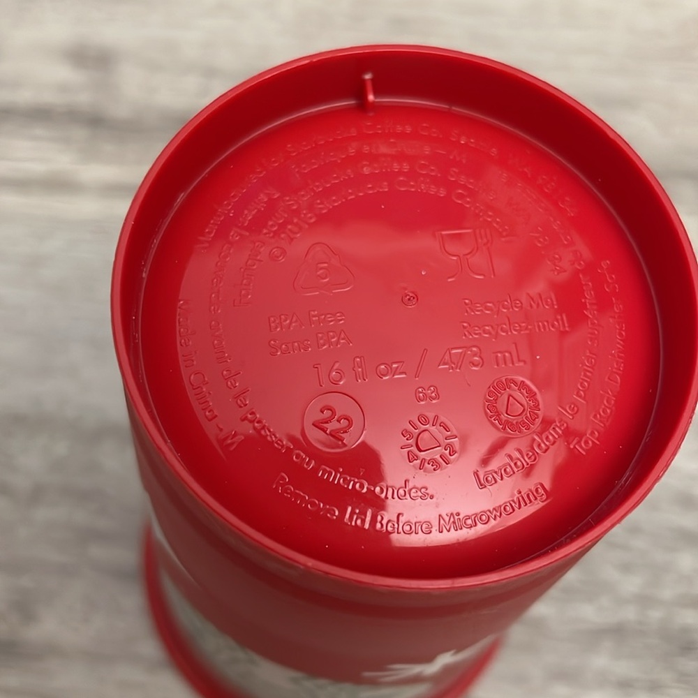 2013 Starbucks Red 25 Years of Holiday Cup Cheer 16 Oz Hot/Cold Plastic Tumbler - Picture 9 of 10